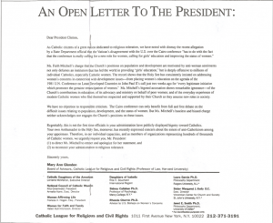 an open letter to the president catholic league letter to the president