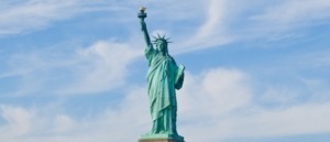 Statue of Liberty seen from the Circle Line ferry, Manhattan, New York